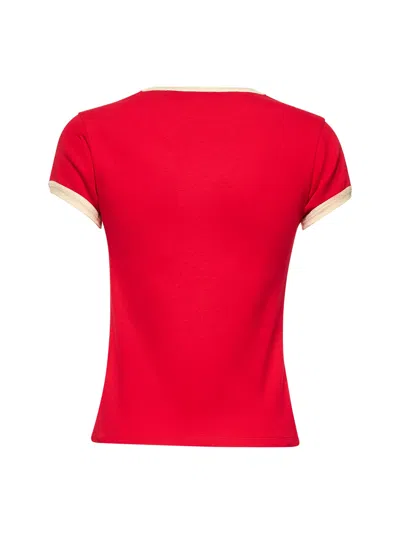 Valentino Crew Neck Cotton Jersey T-shirt With Contrasting Trims