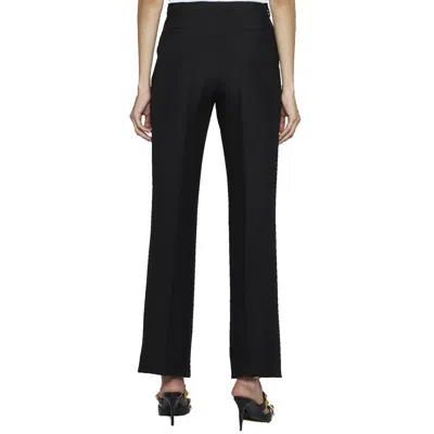 Valentino Wool And Silk Trousers Women In Black