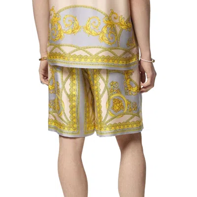 Versace La Coupe Des Dieux Print Silk Shorts In Multi