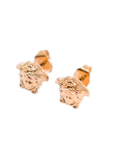 Versace Medusa Head Earrings In Gold-tone Brass Man In Gold