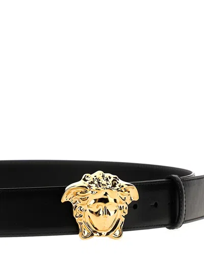 Versace La Medusa Reversible Belt In Black