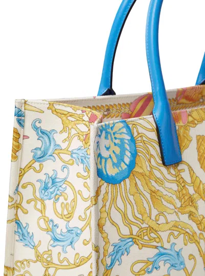 Versace Multicolor Tote Bag With Medusa Detail On The Front And All-over Underwater Barocco Print In