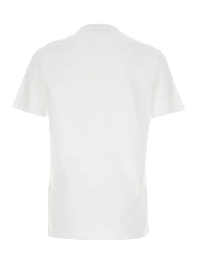 Versace White Crewneck T-shirt With Medusa Embroidery On The Front In Cotton Man