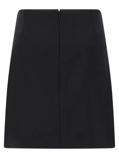 Versace Safety Pin A-line Wool Mini Skirt In Black