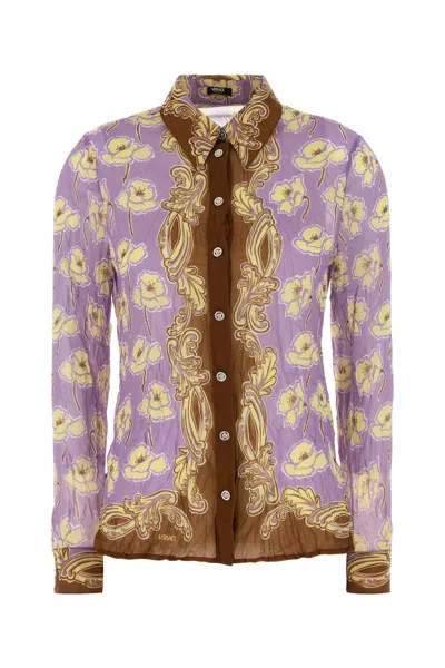 Versace Women Printed Crepe Shirt