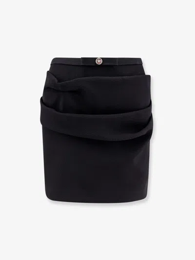 Versace Responsible Wool Mini Skirt With Medusa Detail In Black