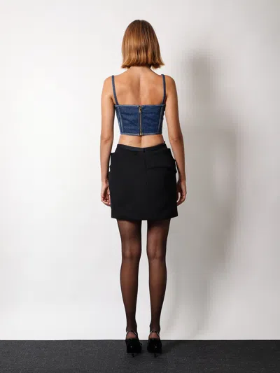 Versace Responsible Wool Mini Skirt With Medusa Detail In Black