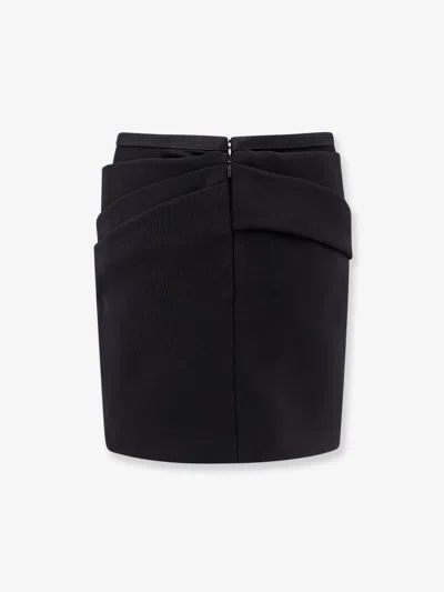 Versace Responsible Wool Mini Skirt With Medusa Detail In Black