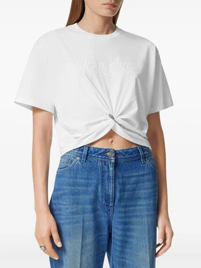 Versace Women `` Logo Embroidery T-shirt