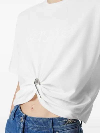 Versace Women `` Logo Embroidery T-shirt