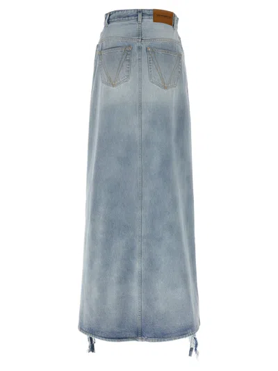 Vetements Women 'destroyed Denim Maxi Skirt' Skirt In Blue