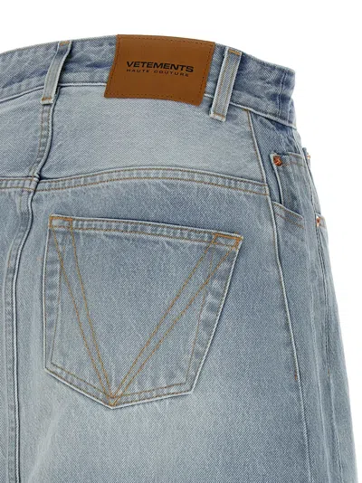 Vetements Women 'destroyed Denim Maxi Skirt' Skirt In Blue