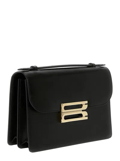 Victoria Beckham 'dorian' Black Shoulder Bag With Adjustable And Removable Shoulder Strap And Logo P