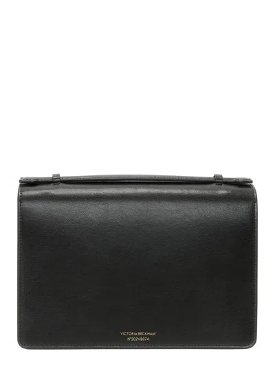 Victoria Beckham 'dorian' Black Shoulder Bag With Adjustable And Removable Shoulder Strap And Logo P