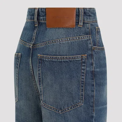 Victoria Beckham Wide Leg Kick Jeans Women In Blue