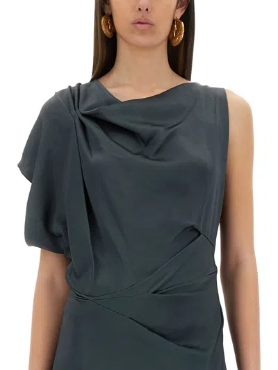 Victoria Beckham Women Asymmetrical Draped Midi Dress