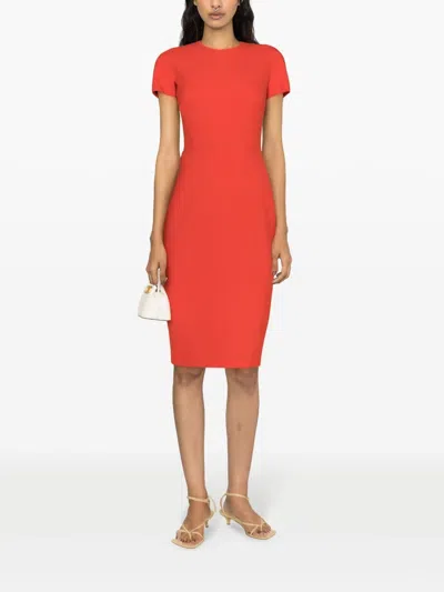 Victoria Beckham T-shirt Fitted Midi Dress With Back Zipper
