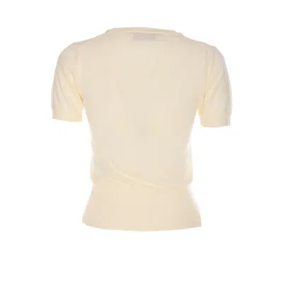 Vivienne Westwood Ribbed Hem Crewneck Top With Short Sleeves In Neutral