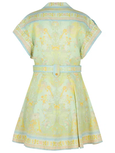 Zimmermann Acacia Belted Paisley-print Linen Mini Shirt Dress