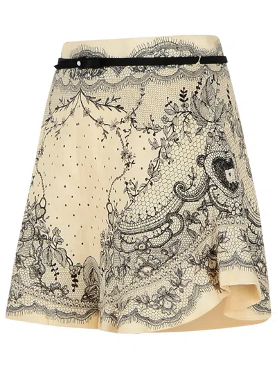 Zimmermann 'crush' Ivory Linen Shorts Women