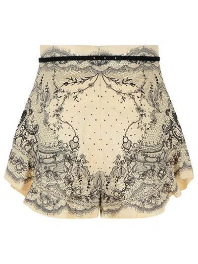 Zimmermann 'crush' Ivory Linen Shorts Women