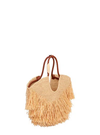 Zimmermann 'goldentime' Beoge Shoulder Bag With Adjustable And Removable Shoulder Strap And Fringed