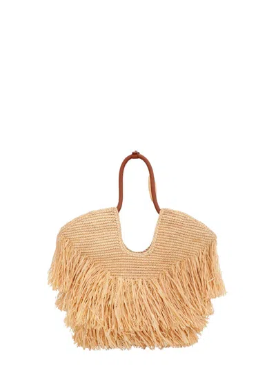 Zimmermann 'goldentime' Beoge Shoulder Bag With Adjustable And Removable Shoulder Strap And Fringed