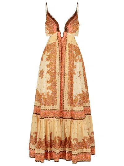 Zimmermann 'maxine' Orange Cotton Dress Women