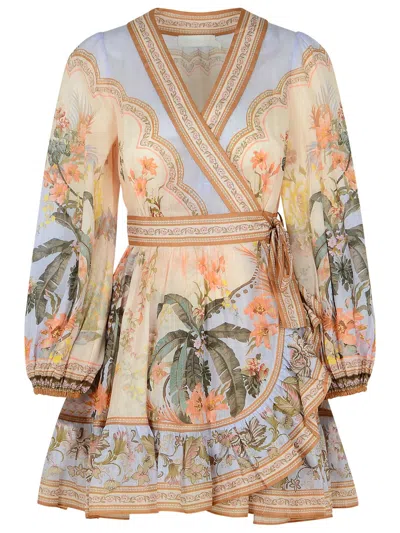 Zimmermann Wylie Printed Cotton-voile Mini Wrap Dress