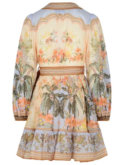 Zimmermann Wylie Printed Cotton-voile Mini Wrap Dress