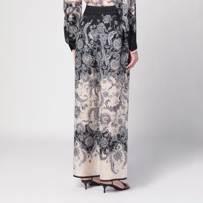 Zimmermann Cream Rhiannon Trousers With Fantasy Print Women In Black