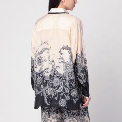 Zimmermann White Floral And Paisley Print Shirt With Contrasting Trim In Multi