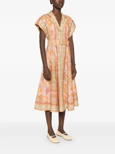 Zimmermann Acacia Belted Linen Shirt Dress