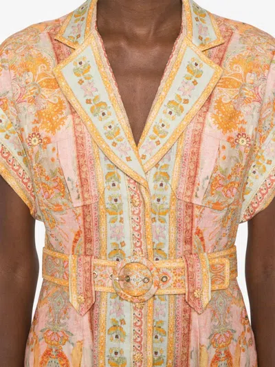 Zimmermann Acacia Belted Linen Shirt Dress