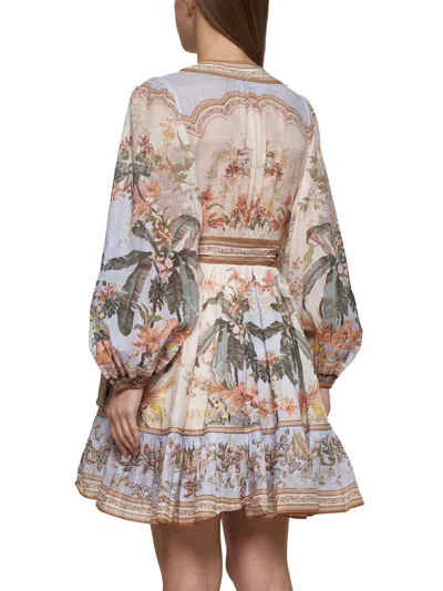 Zimmermann Women Blue Floral Wylie Wrap Mini Dress