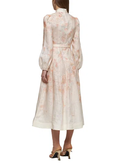 Zimmermann Women Floral Print Linen Crush Midi Dress In Neutral