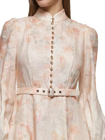 Zimmermann Women Floral Print Linen Crush Midi Dress In Neutral