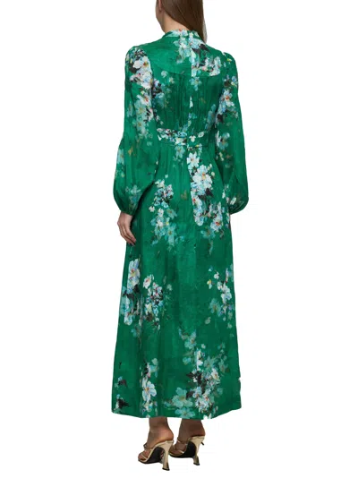 Zimmermann Women Green Linen Everley Midi Dress