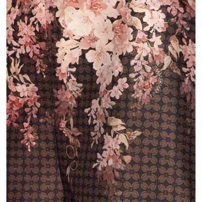 Zimmermann Womens Black Floral Illuminate Flutter Floral-print Silk And Cotton-blend Shorts Xs