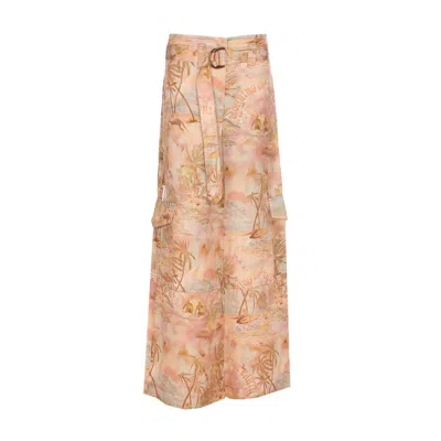 Zimmermann Printed High Waist Cargo Trousers
