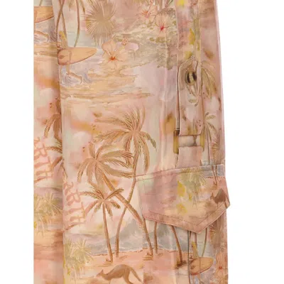 Zimmermann Printed High Waist Cargo Trousers