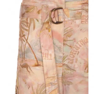 Zimmermann Printed High Waist Cargo Trousers