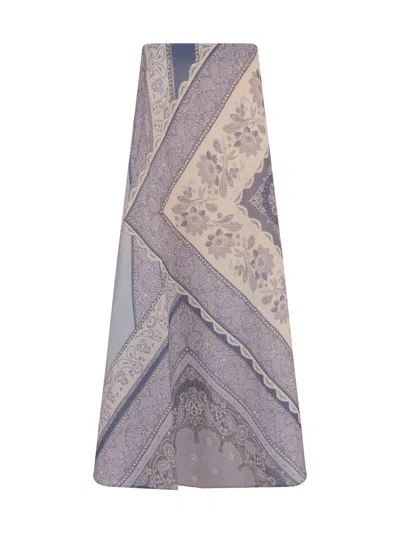Zimmermann Lucky Floral Linen Midi Skirt