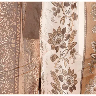 Zimmermann Lucky Brown Pants With Elastic Drawstring Waist And All-over Floral Print In Silk Woman