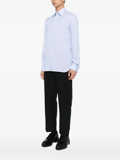 Tom Ford Gingham Shirt In Blue