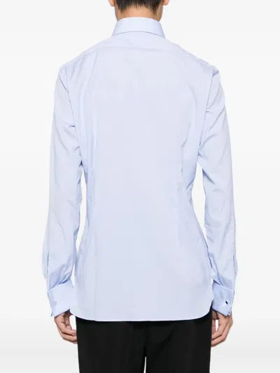 Tom Ford Gingham Shirt In Blue