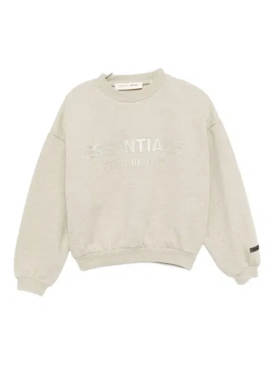 Essentials Kids Beige Fleece Crewneck Sweatshirt In Neutral