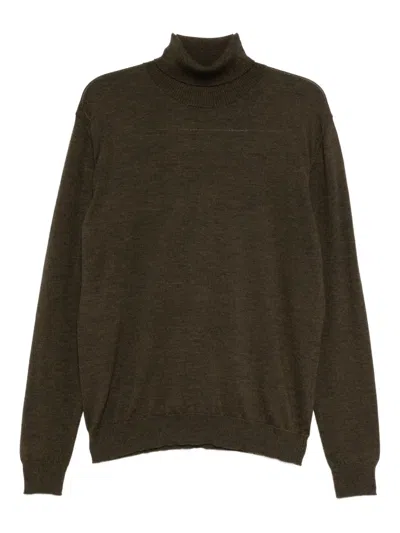 Massimo Alba Turtleneck Wool Sweater In Green