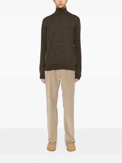 Massimo Alba Turtleneck Wool Sweater In Green