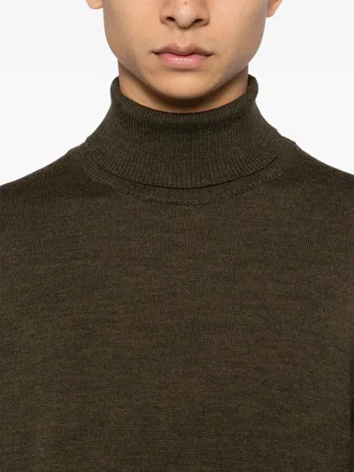 Massimo Alba Turtleneck Wool Sweater In Green